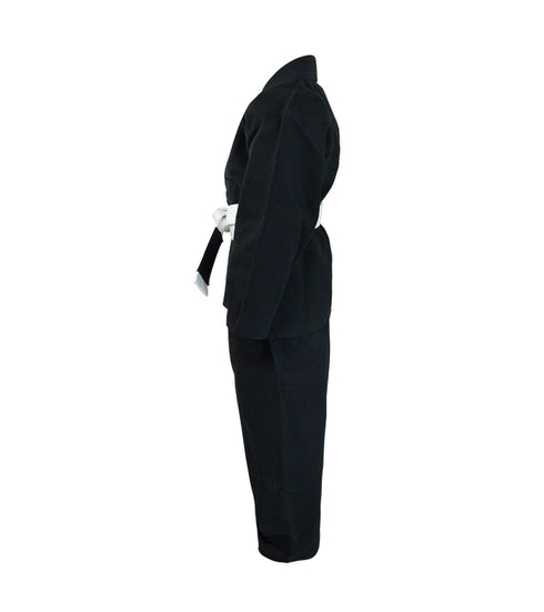 Combat Corner Kids Classic Kimono - Black W/ FREE WHITE BELT - MMA Fightland